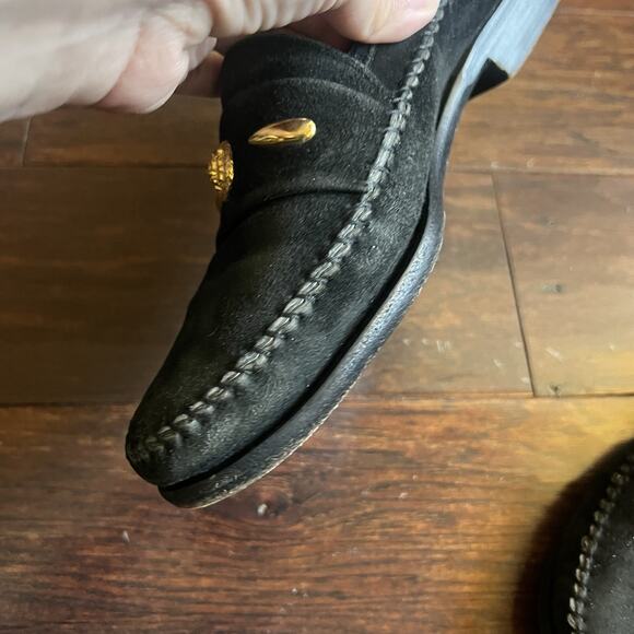 Lorenzo Banfi Milano Men’s Loafer Shoes Black Suede 8.5M